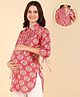 Zelena 100% Cotton Three Fourth Sleeves Floral Printed Zipless Maternity Tops - Multi Colour