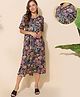 Zelena Cotton Half Sleeves Floral Printed Zipless Nighty - Multi Colour