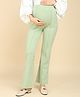 Zelena Solid Ultrastretch Maternity Fit & Flare Pants - Pistachio Green
