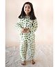 KLINGARU Cotton Woven Full Sleeves Vehicles Printed Night Suit - White
