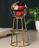 De Maison Décor Crystal Orb's Gold Pedestal with Red Ball