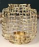 De Maison Décor Basketweave Gold Tea Light Holder