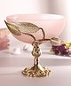 De Maison Décor Verdant Elegance Glass Bowl in Peach and Gold