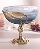 De Maison Décor Verdant Elegance Glass Bowl in Wavy Grey and Gold