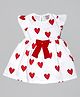 Be Awara Cotton Cap Sleeves Heart Printed Dress - White