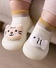 Cute Walk by Babyhug Cat & Fish Applique Slip On Sock Shoes- Beige
