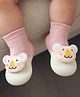 Cute Walk by Babyhug Koala Bear Applique Slip On Sock Shoes - Pink