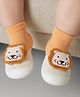 Cute Walk by Babyhug Lion Applique Slip On Sock Shoes - Orange