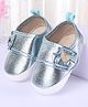 Cute Walk by Babyhug Foil Textured & Bow Applique Booties - Blue