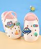 Oh! Pair Slip On Clogs with Vehicle Applique - White