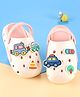 Oh! Pair Back Strap Closure Slip On Clogs with Vehicle Applique- Light White