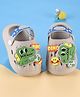 Oh! Pair Back Strap Closure Slip On Clogs with Dino Applique - Grey