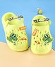 Oh! Pair Back Strap Closure Slip On Clogs with Dino Applique - Limegreen