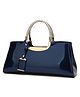 SYGA Women's Glossy Patent Leather Handbag Wedding Bag with Multiple Internal Pockets in Pretty Color (Dark Blue)