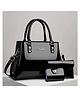 SYGA Pack of 3 Women's Glossy Patent Leather Clutch,Wallet & Handbag, Zipper Purse Suitable Gift for a Festival,occasion,Birthday(BLACK)