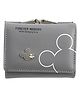 SYGA Women's Cute Mickey Mouse PU Leather Wallet with Iron Clip Stylish Card & Coin Purse(Grey)