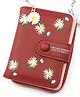 SYGA Women'S Short Zipper Buckle Personalized Pu Leather Wallet Coin & Card Purse(Flower Red)