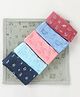 CUCUMBER Cotton Knit Hand & Face Car Printed Towels Pack of 6 L 24 x B 23 cm - Multicolor