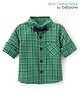 Babyoye 100% Cotton Woven Full Sleeves Checks Shirt With Bow - Green