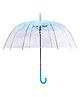 CHAATEWALA Floral Printed Transparent Umbrella - Blue