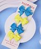 Kicks & Crawl Set of 4 Bow Detailed Hair Clips - Blue & Yellow