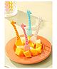 COZY VIBES Giraffe Plastic Party Fork Set for Kids Multicolour -12 Pieces Set