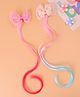 Pine Kids Bow Clip Hair Extensions Set of 2 -  Peach & Pink