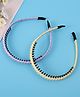 Pine Kids Set of Solid Satin Hair Bands Pack of 2 - Yellow & Light Purple