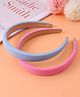 Pine Kids Set of Solid Hair Bands Pack of 2 - Pink & Light Blue