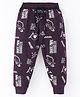 Evimo Single Jersey Knit Full Length Dino Print Lounge Pant - Wine