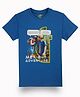 GINI & JONY Half Sleeves Meta Adventure Text Printed Tee - Blue