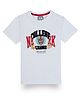 GINI & JONY Half Sleeves College League Text Printed Tee - White