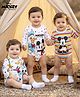 Babyhug Disney Interlock Knit Full Sleeves Mickey Mouse Printed Onesies Pack of 3 - White