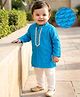 Babyoye 100% Cotton Woven Embroidered Full Sleeves Kurta Pyjama Set - Blue