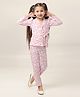 ISHTI Full Sleeves Abstract Printed Coordinating Top & Pant Set - Pink