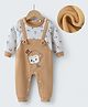 Kookie Kids Full Sleeves Striped & Monkey Printed Romper - Light Brown
