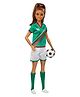 Barbie Brunette Ponytail Fashion Doll Green & White - Height 29.6 cm