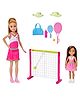 Barbie Stacie & Chelsea Tennis Playset with 2 Dolls & Accessories Pink - Height 38 cm ( Colors and decorations may vary )