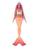 Barbie Mermaid Doll 3 With Fantasy Hair & Headband Accessories Peach - Height 33 Cm ( Colors and Decorations May Vary )