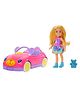 Barbie Chelsea Doll & Toy Car Set with Teddy Bear Pink - Height 8.2 cm ( Colors and Decorations May Vary )