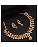 Mansiyaorange Matte Gold Floral Design Kempu StonesChoker Jewellery Sets For Women