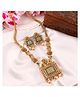 Mansiyaorange Matte Golden Floral Design Kundan Stones Long Jewellery Sets For Women