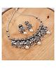 Mansiyaorange German Silver Floral Pearl Kundan Stone Choker Jewellery Sets For Women