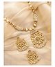 Mansiyaorange Matte Gold  Long Peacock Pearl Pendant Jewelry Set With Earrings