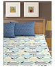 Bajo's King Size Bedsheet with 2 Pillow Covers - Blue