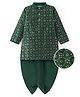 Earthy Touch Woven Full Sleeves    Sequins Embroidered Kurta Dhoti Set - Green