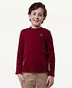 One Friday Full Sleeves Alien Embroidered T Shirt - Maroon