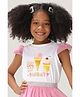One Friday Cotton Cap Sleeves Ice Cream Printed  Top - White