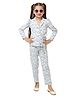 ISHTI Three Fourth Sleeves Abstract Printed Shirt & Pant Set - Blue