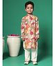 READIPRINT Full Sleeves Floral Printed Kurta With Solid Pajama Set - Mustard